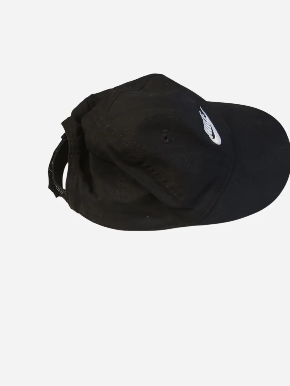 Nike Black Cap with White Swoosh Logo